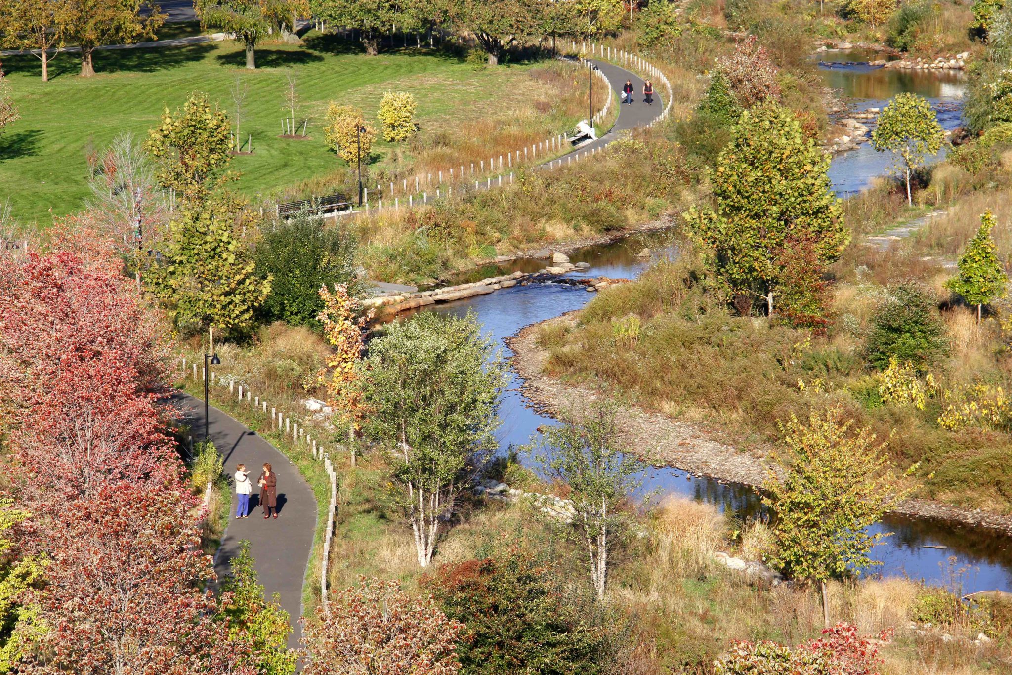 Mill River Park and Greenway, Connecticut, USA